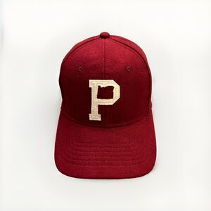 Portland Gear Mens Red “P” Oregon Map Wool Blend Leather Strapback Hat Cap